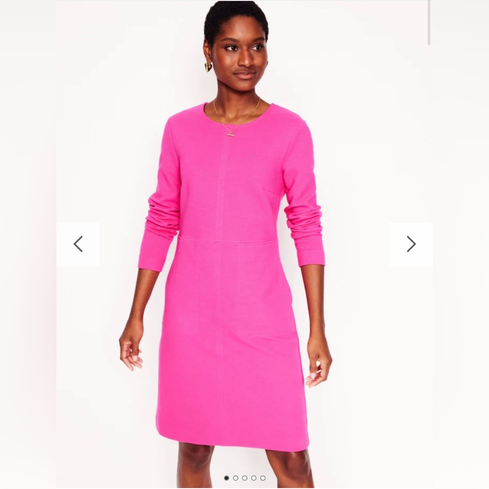 Boden Hot Pink Long Sleeve Midi Dress